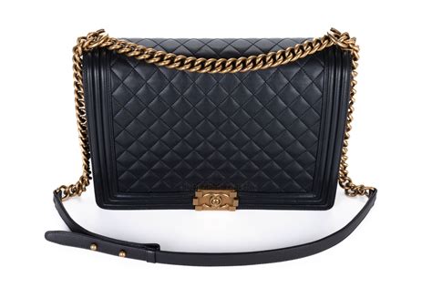 chanel lambskin boy bag black gold hardwear